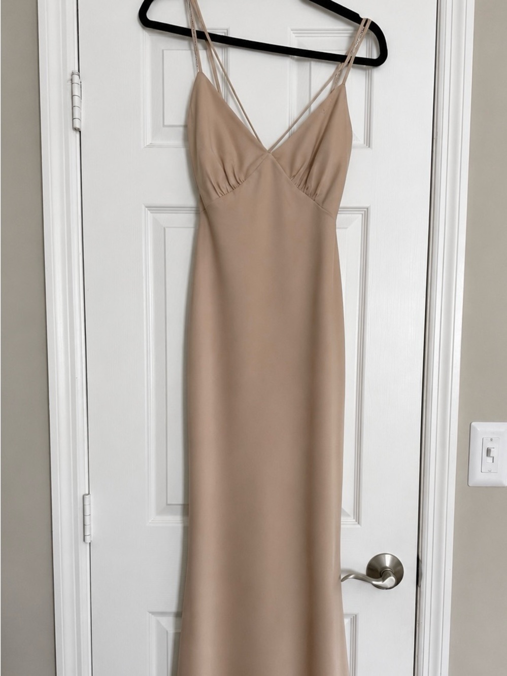 Birdy Grey Matte Satin Gold Slip Gown